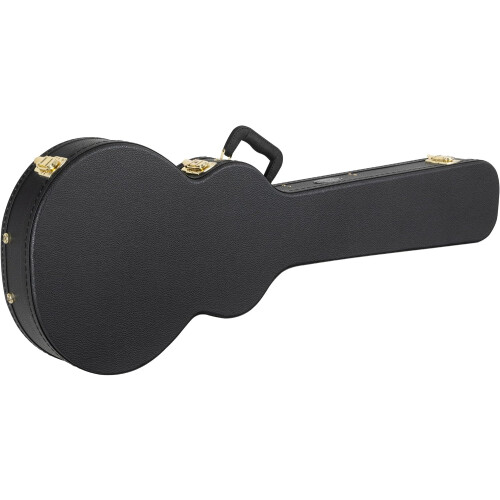 Rocktile estojo para guitarra elétrica, estilo Single Cut, preto, com compartimento e fecho com chave