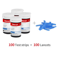 Sinocare Safe AQ, medidor de glucosa en sangre inteligente, lote de 100 tiras reactivas y lancetas