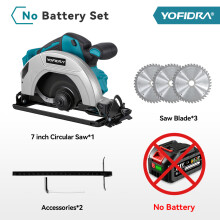 YOFIDRA Kreissäge, 180 mm Sägeblattdurchmesser, bürstenloser Motor, 10800 U/min, kabellos für Holzbearbeitung