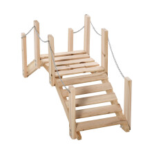 Outsunny tuinbrug, 100x32x48 cm, dennenhout en metaal, met kettingleuningen voor de tuin