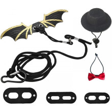 Arnés para répteis de lagarto dragão barbudo, conjunto de 3 tamanhos S/M/L, em couro e nylon, para caminhada segura ao ar livre