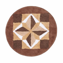Mandala Non-Slip Round Bath Mat, 100% Cotton
