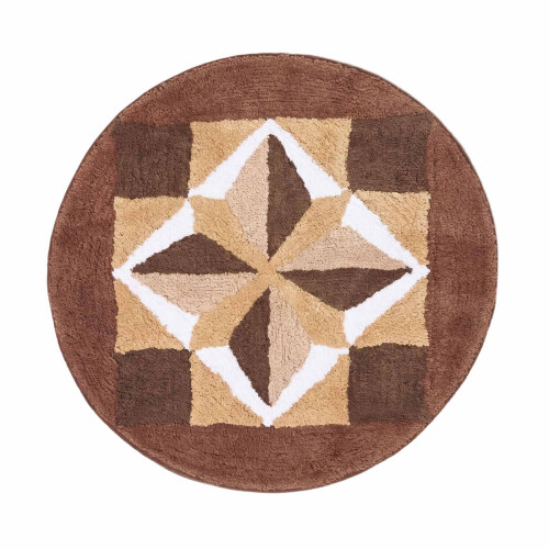 Homescapes Mandala Non-Slip Round Bath Mat, 100% Cotton