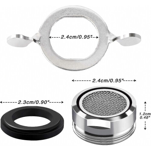 6pcs M24 Faucet Aerator Include 8 Gaskets 1 Chrome Wrench 1