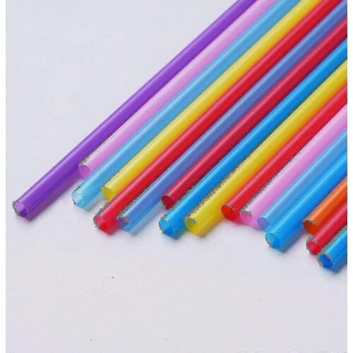 100 Pcs Colorful Plastic Long Disposable Drinking Straws 1
