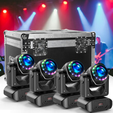 Gator Flightcase voor 4 Moving Head Lights, met wielen en trekhandvat, robuust leer