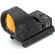 Mirador de Ponto Vermelho Mini, Óptico Holográfico com Suporte, Alumínio Forjado, Preto