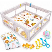 Parque Infantil Bebé Esterilla Reversible, Classic Edition, 120x120cm, estrutura em aço