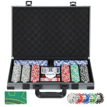 400-Piece Poker Chips Set with ABS Case, Casino Texas Holdem with Mat, 11.5g Numbered Poker Chips, Two Decks of Cards, Dealer, Five Dices, Grey