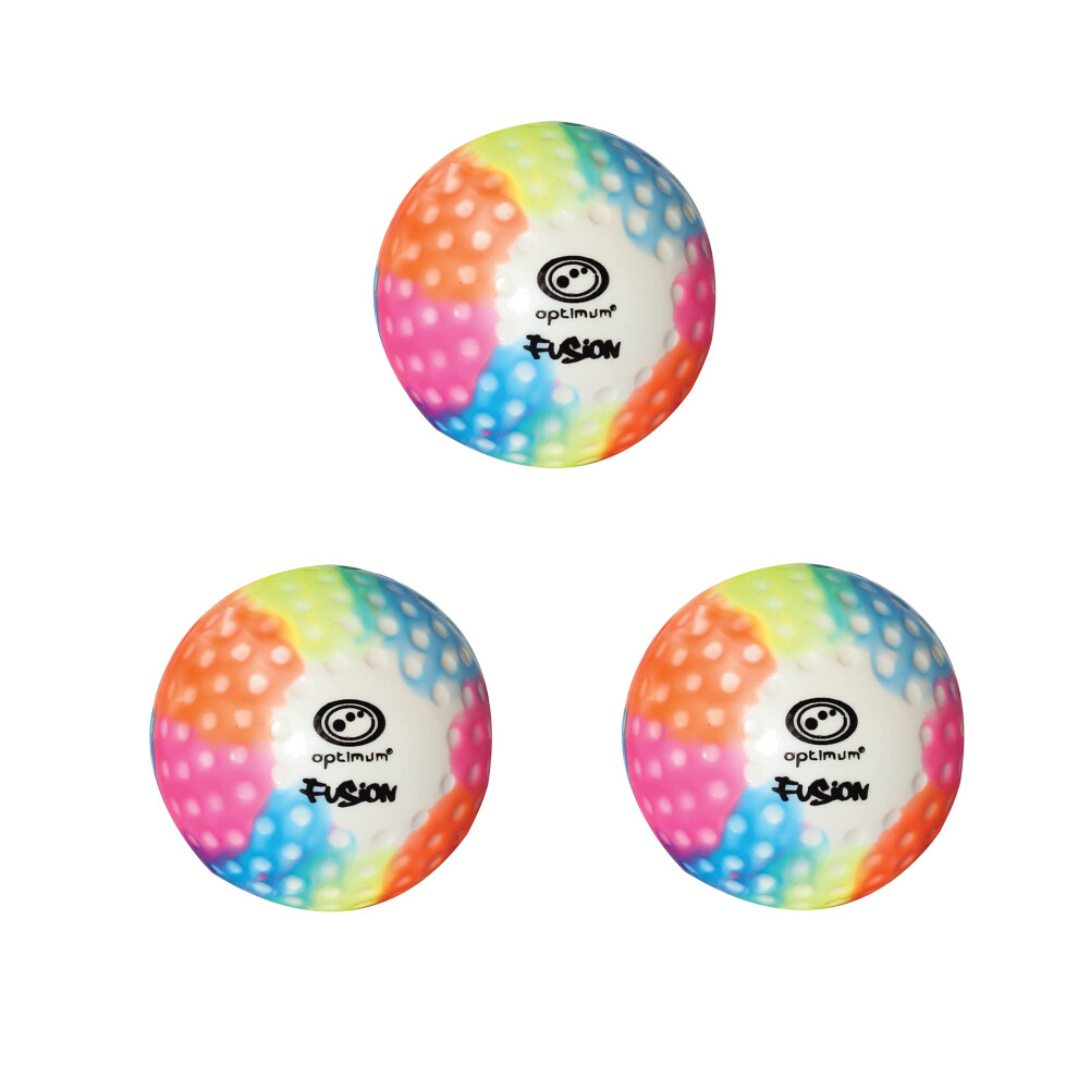 Optimum (Pack Of 3, Dimple) Fusion Hockey Balls - Seamless Pvc Dimple & Smooth | Sport