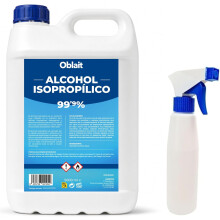 Álcool Isopropílico 99,9% puro, 5L, com frasco de spray recarregável 250 ml, para limpeza de eletrónicos