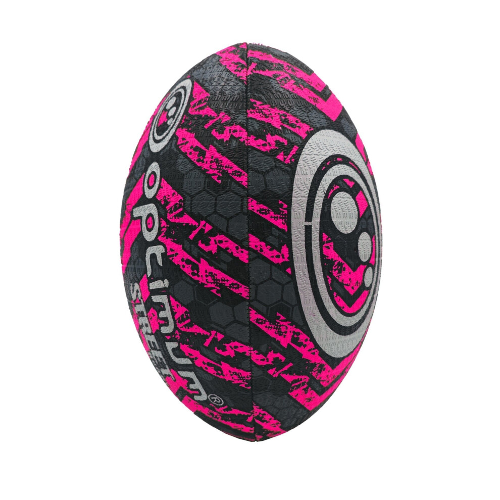 Optimum (With Pump) Street Rugby Ball Size 4 - Black/Orange | Sport