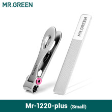 MR.GREEN cortauñas de acero inoxidable, rosa, pequeño, para uñas gruesas y duras