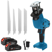 Draadloze reciprozaag, 100 mm slaglengte, 0-3000 tpm variabele snelheid, blauw, voor Makita 18V accu
