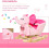 HOMCOM Balancim em forma de elefante com rodas, 60x35x45 cm, Rosa 3
