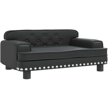 vidaXL Cama para Cães em Couro Sintético Preto, 70x45x30 cm, para Pequenos Cães
