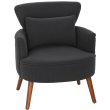 Corduroy Retro Accent Chair - Black