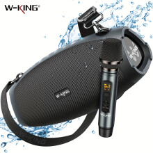 W-KING X10MIC draagbare Bluetooth-luidspreker, 70W RMS, IPX6 waterdicht, 42u speeltijd, met draadloze microfoon voor karaoke