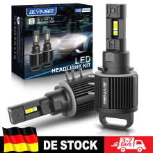BEVINSEE Ampoules LED H15, 110W 11000LM 6000K Blanc, Feux de route et DRL pour VW Golf et Audi A3