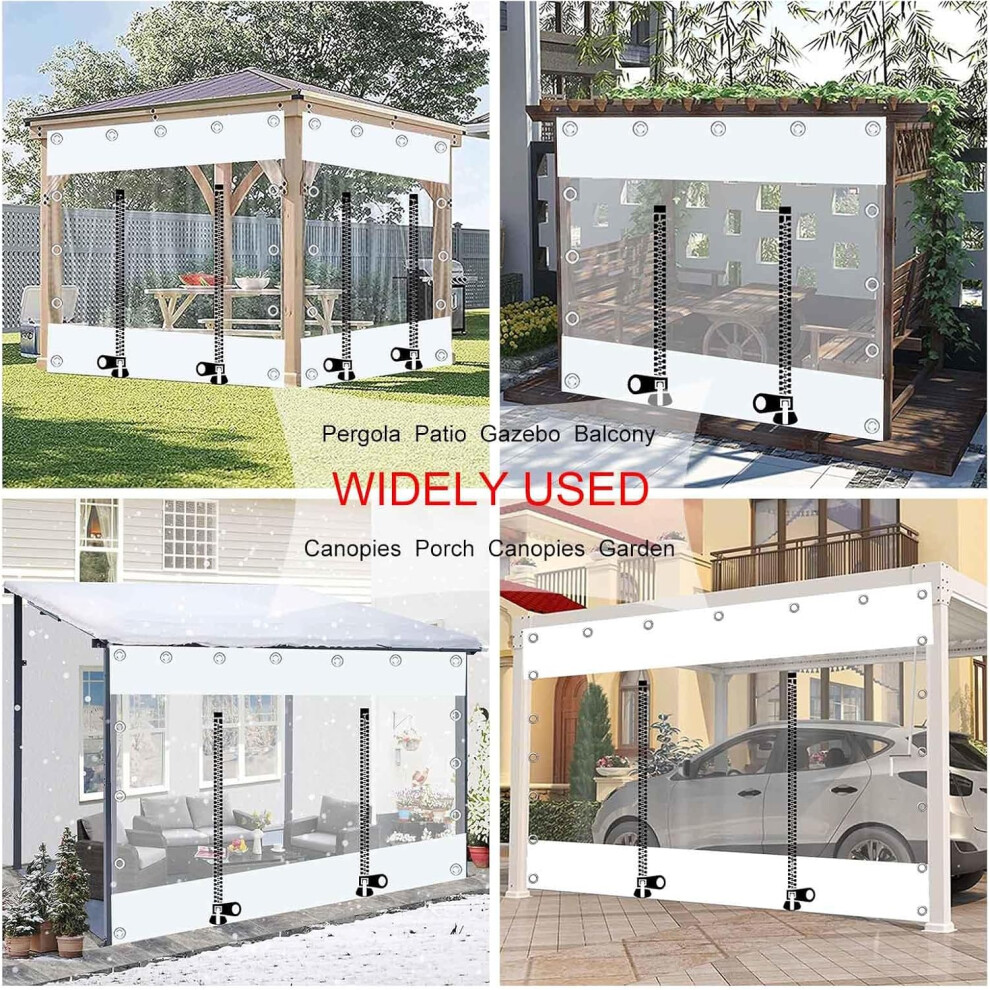 Cortinas de lona para exterior, PVC transparente impermeável com porta ...