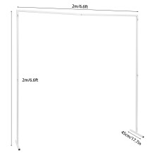 Verstelbare boogstandaard, metaal, wit, 2 2m, voor decoratie bij bruidsdouches en verjaardagen
