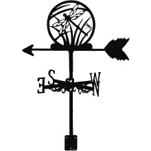 Veleta de vento para jardim, em forma de libélula, metal preto, 33 x 60,3 cm