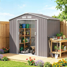 Outsunny estufa de jardim exterior em aço galvanizado, 2,5 m2, 213x130x185 cm, cinzento