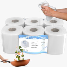 Bobina de papel para secar mãos, 100 metros, dupla camada, celulose 100% para uso intensivo