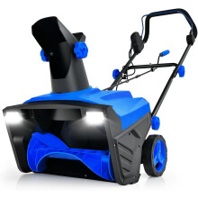 Costway Removedor de Neve Elétrico, 2300W, 3000RPM, Jato Giratório 180º, Com Rodas e Luzes LED, Azul