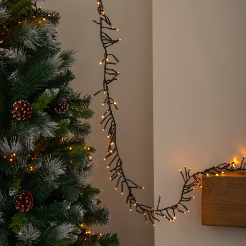 15m 1500 LED Cluster Christmas String Lights in Antique White & Red 1