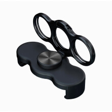 Opvouwbare telefoonstandaard met 3 vingers, draaibare bureauclip, draagbare metalen telefoonhouder voor meerdere telefoons - zwart