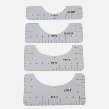 4-delige set T-shirt uitlijnlinialen, knutsellinialen met geleidehulpmiddel voor modeontwerp, tekensjablonen, naaigereedschap, nieuw en eenvoudig.