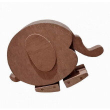 Figura de animal de madera hecha a mano que camina, educativa, con forma de conejo, elefante o tortuga. Escultura cinética divertida que camina.