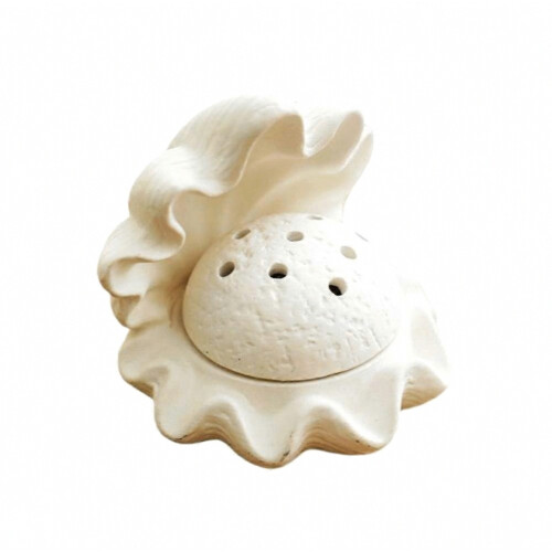 Scallop Shape White Shell Incense Burner Ceramic Exquisite Mosquito Incense Holder Thick Mosquito Coil Tray Tea Table