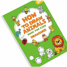 Cómo dibujar animales: libro para niños, 32 páginas, libro para colorear y dibujar. Pintura completa en 4 sencillos pasos. 96 adorables dibujos.