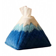 Opvouwbare tissuebox met bergdesign, zachte pluche opbergorganizer, voor thuis, kantoor en auto.