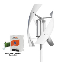 Éolienne Verticale 6KW 48V, Turbine à Faible Bruit pour Maison avec Contrôleur de Charge