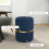 Velvet-Feel Storage Ottoman - Blue 7