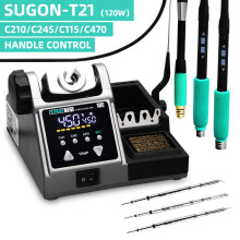 SUGON T21 soldeerstation, 120W, temperatuurregeling, geschikt voor 210/115/245/470 tips