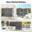 6 Panel Folding Room Divider Foldable Freestanding Garden Privacy Screen, 332 x 172 cm, Dark Grey 6