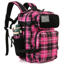 Tactische rugzak, 25 liter, roze, voor wandelen en kamperen