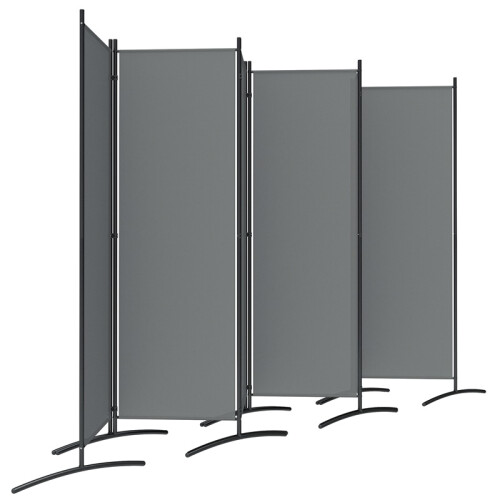 6 Panel Folding Room Divider Foldable Freestanding Garden Privacy Screen, 332 x 172 cm, Dark Grey 1