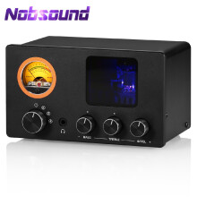 Nobsound TUBE-T5C buizenvoorversterker, 4-weg audio-selector met VU-meter en hoofdtelefoonuitgang