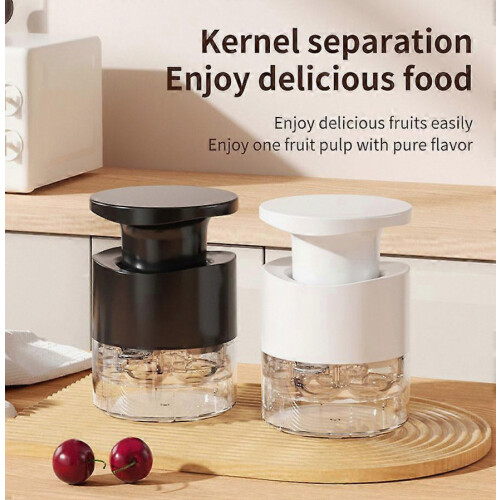 7-Hole Hand Press Cherry Pitter, Multi-Function Fruit Seed Core Remover Portable Kitchen Gadget-White 2