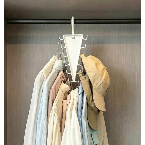 12 Hooks Laundry Hanger Space Saving Rotatable Hook Baseball Cap Hanger Non-slip Wardrobe Clothes Organizer Dormitory 2