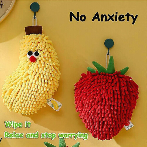Chenilles Banana/Strawberry Towel For Kitchen And Bath Quick Drying Washcloth 1