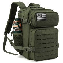 Tactische rugzak, 25 liter, groen, voor wandelen, kamperen en school