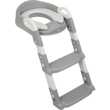 Toral adaptador de sanita para crianças com escada, dobrável, altura ajustável, cinzento