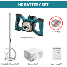 Betonmixer, 6 versnellingen, borstelloos, voor Makita 18V accu, zonder batterij