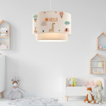 lux.pro Lâmpada de Teto Infantil Lurgan, motivo de girafa, 70 x Ø 30 cm, branco, para quarto
